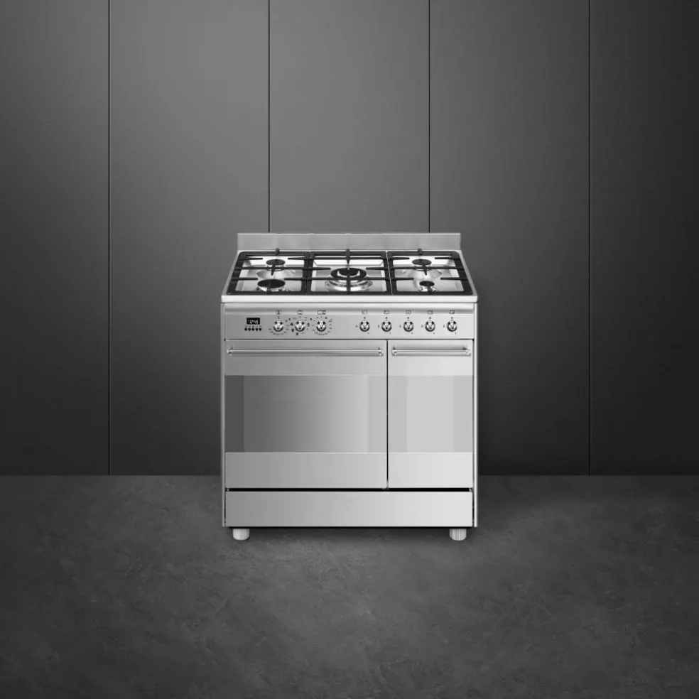 SCB92MX8 rostfri dubbelugn, 90 cm