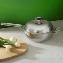 316 Series wok med lock 28 cm, rostfritt stål