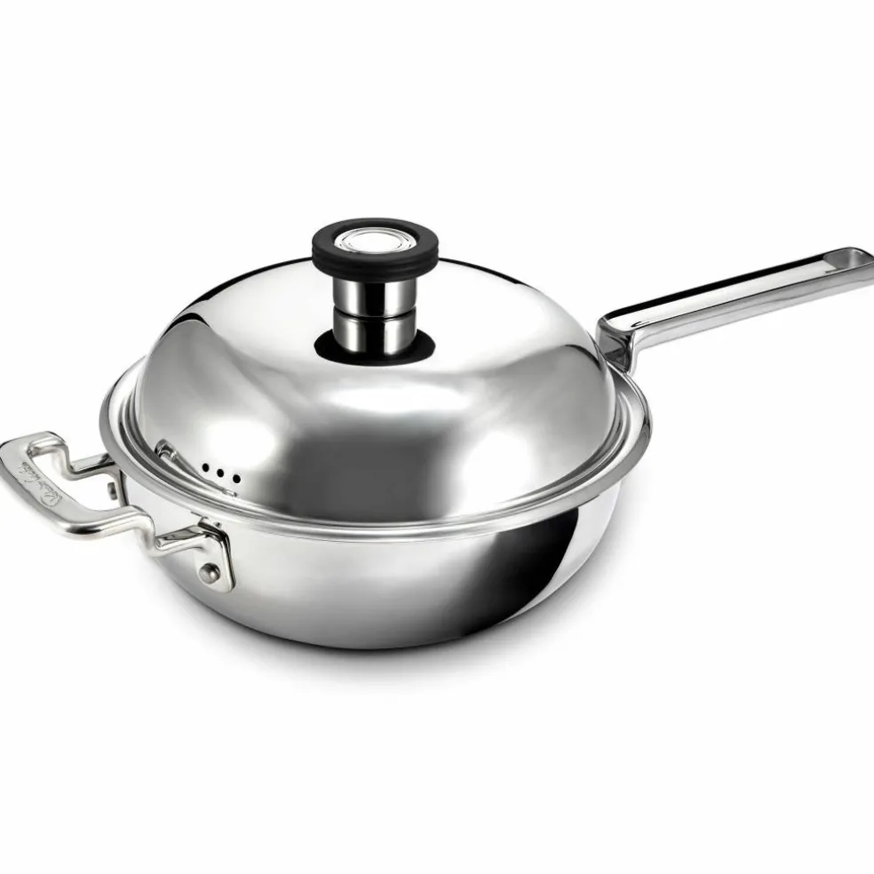 316 Series wok med lock 28 cm, rostfritt stål