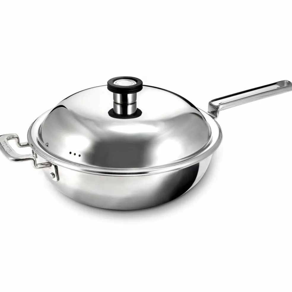 316 Series wok med lock 28 cm, rostfritt stål