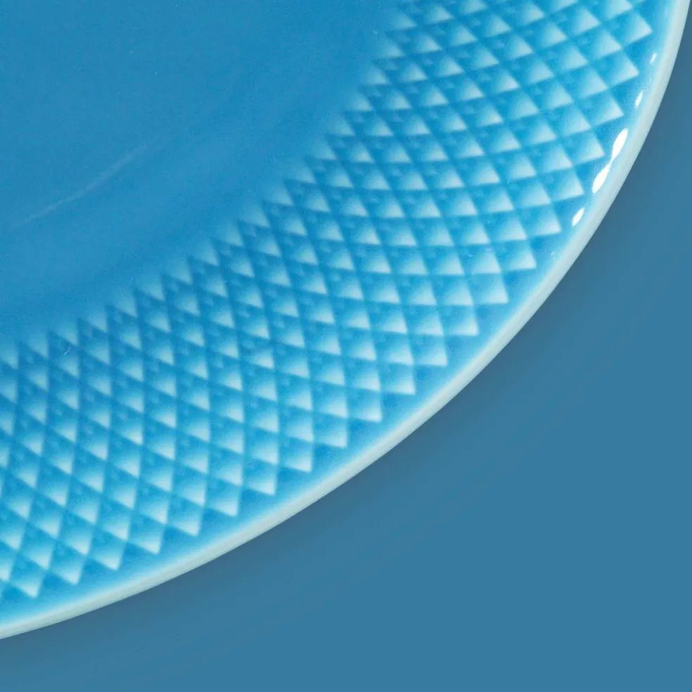 Serveringsfat, oval, blå
