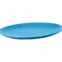 Serveringsfat, oval, blå