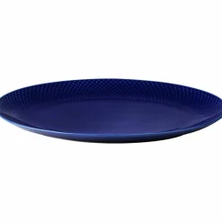 Serveringsfat, oval, mörkblå