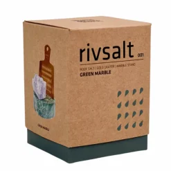 Set med rivjärn, blå saltsten & bordställ i marmor