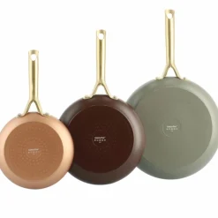 Shades stekpanneset 3 delar, taupe/pastel green/moroccan green