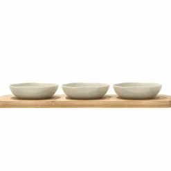Shoku bambubricka med 2 skålar 28,5x13 cm, soft beige