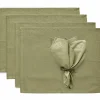 Sienna textilset 4 bordstabletter + 4 servetter, taupe