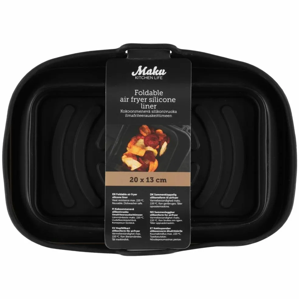 Silikonform till airfryer 20 × 13 cm, svart