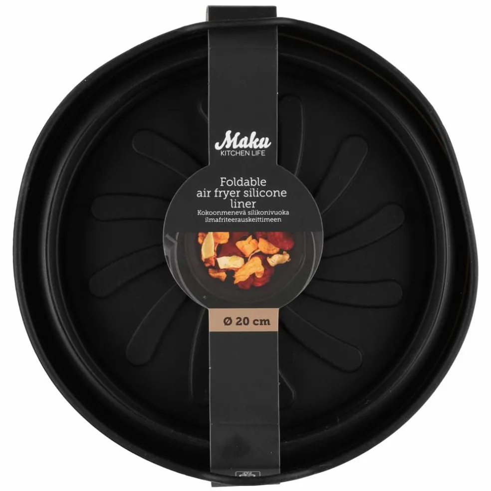 Silikonform till airfryer 20 cm, svart