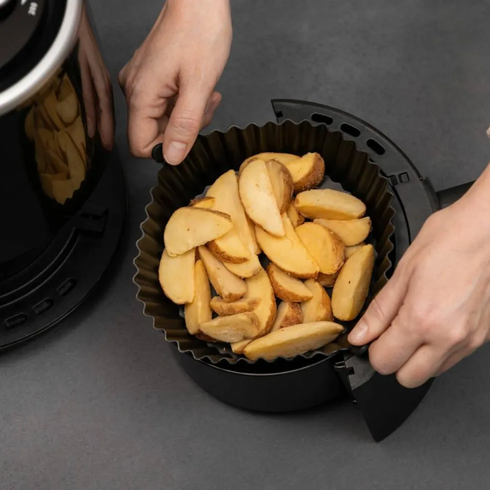 Silikonform till airfryer 18,5x14,5 cm, svart