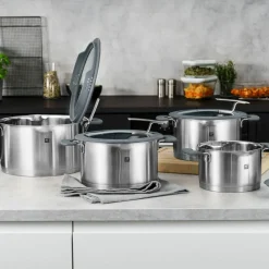 Simplify grytset 4 delar + 4 lock, rostfritt stål