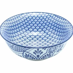 Skål 21 cm 4-pack, blå/vit