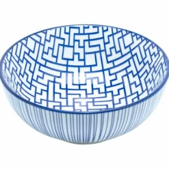Skål 14 cm 4-pack, blå/vit