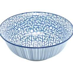 Skål 14 cm 4-pack, blå/vit