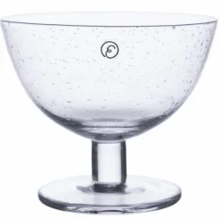 Skål på fot 10x8,5 cm 2-pack, bubbligt glas