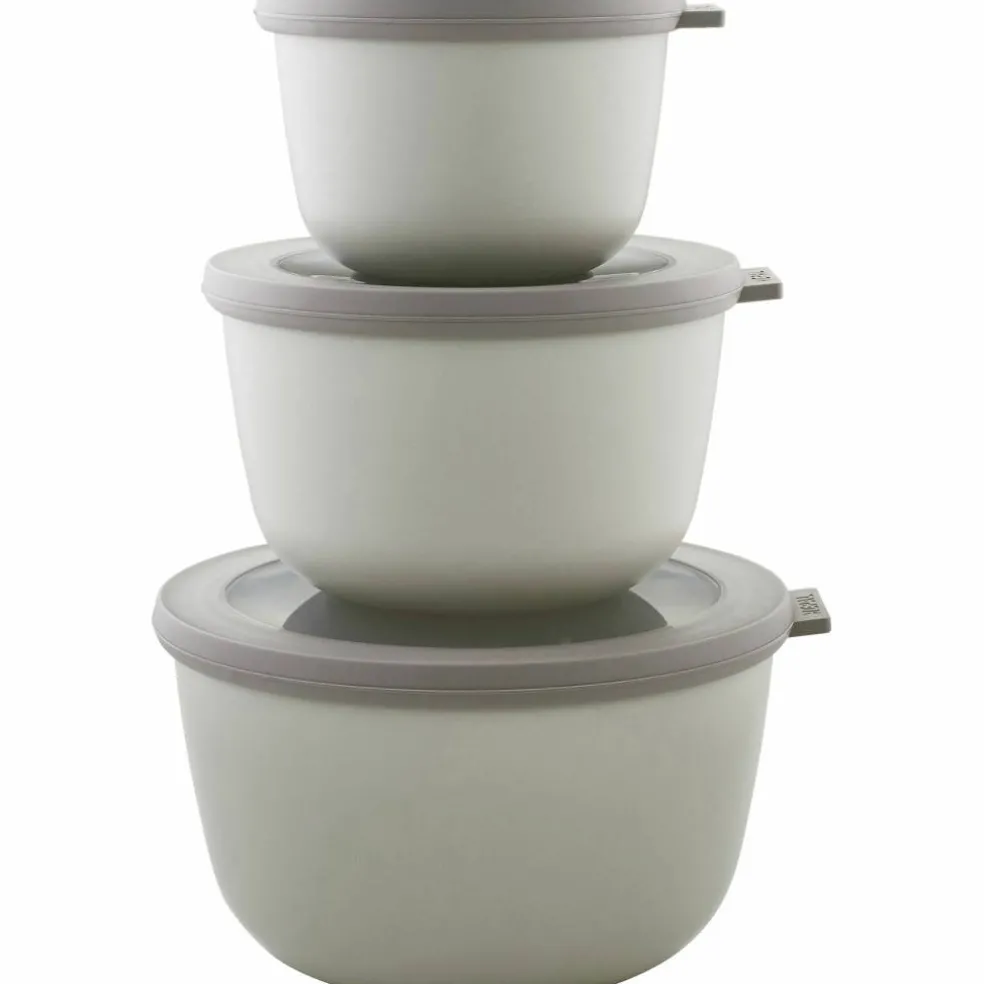 Skålset med Lock 3 st Hög Cirqula NordicWhite