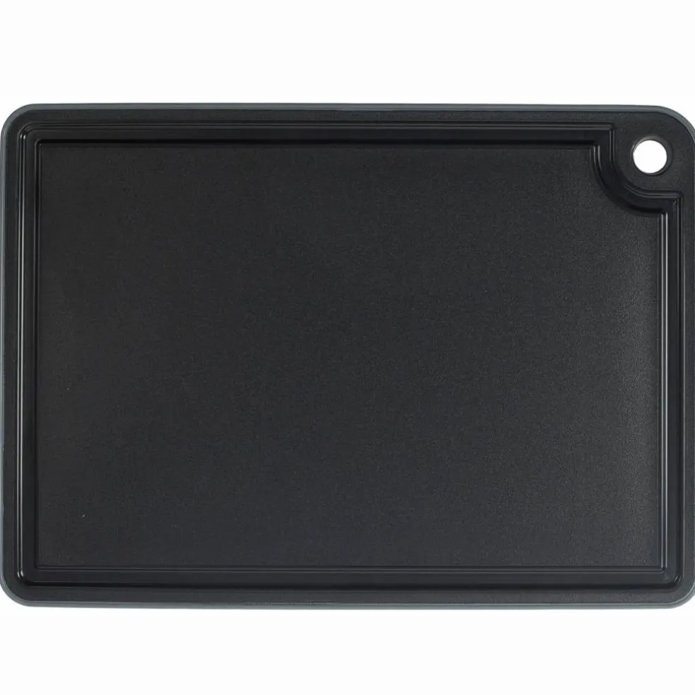 Skärbräda med antiglid, svart/röd, 27x19 cm
