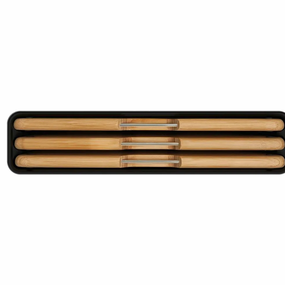 Skärbrädeset bambu/stål, 4 delar