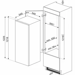 S4L120E integrerat kylskåp 123 cm