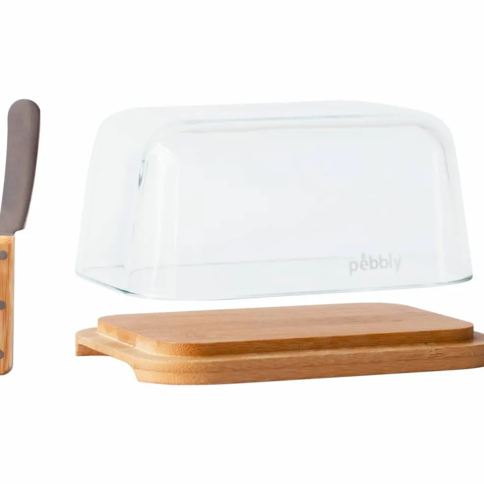 Smörfat och smörkniv, bambu