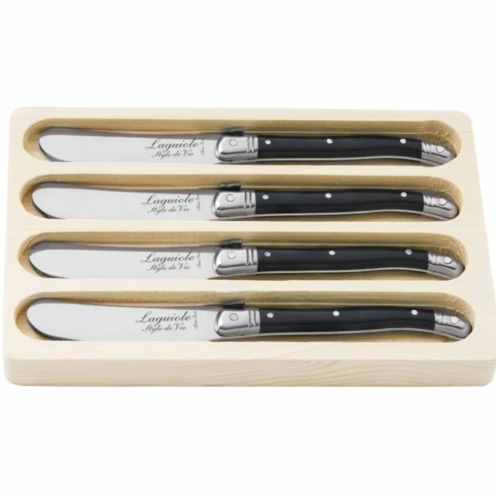 Smörkniv 4-pack, svart
