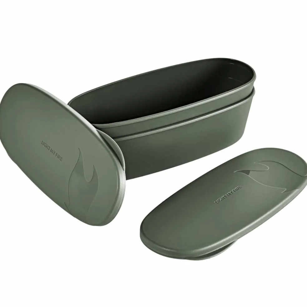 SnapBox förvaringsburk oval 2-pack, sage green