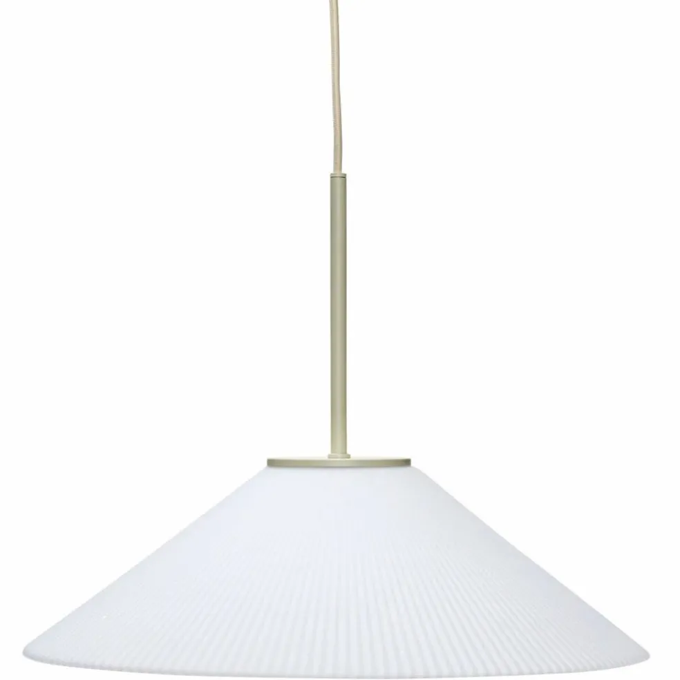 Solid taklampa 44 cm, sand/vit