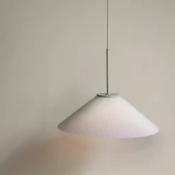 Solid taklampa 44 cm, sand/vit