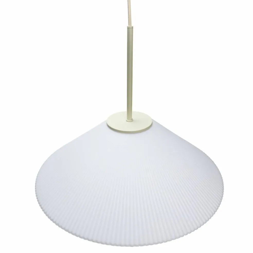 Solid taklampa 44 cm, sand/vit