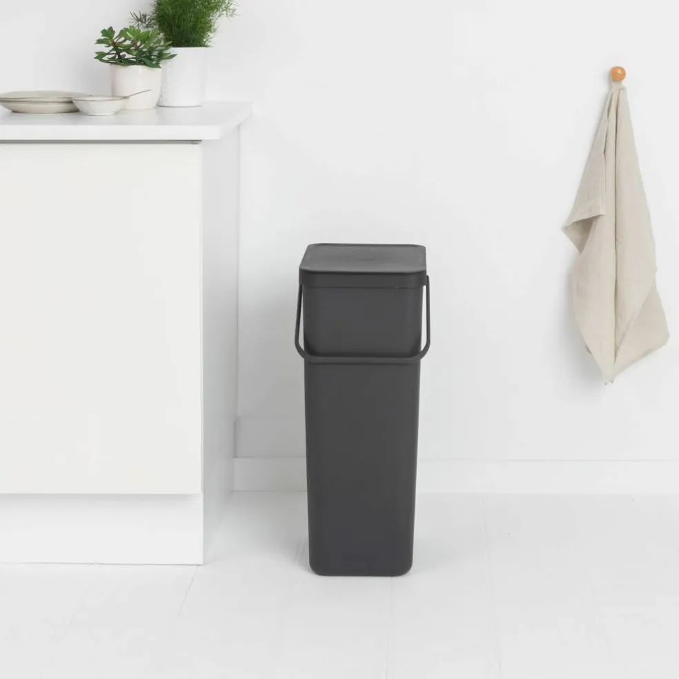 Sort & Go avfallshink 6 liter, mörkgrå