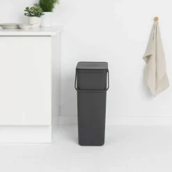 Sort & Go avfallshink 40 liter, mörkgrå