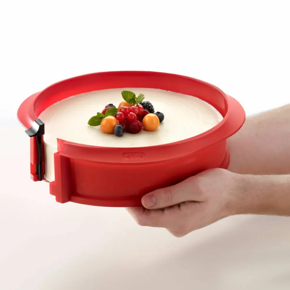 Springform med fat 23 cm, röd