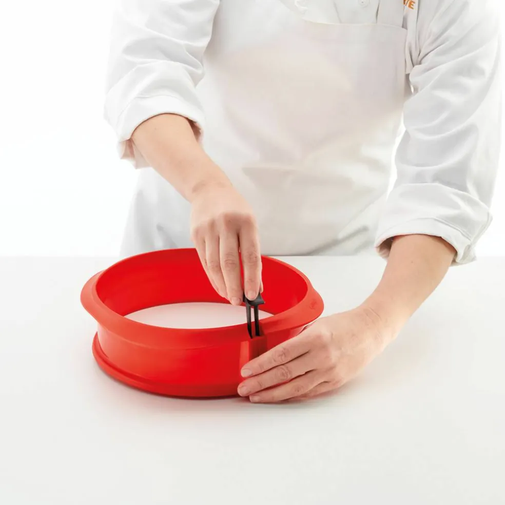 Springform med fat 23 cm, röd
