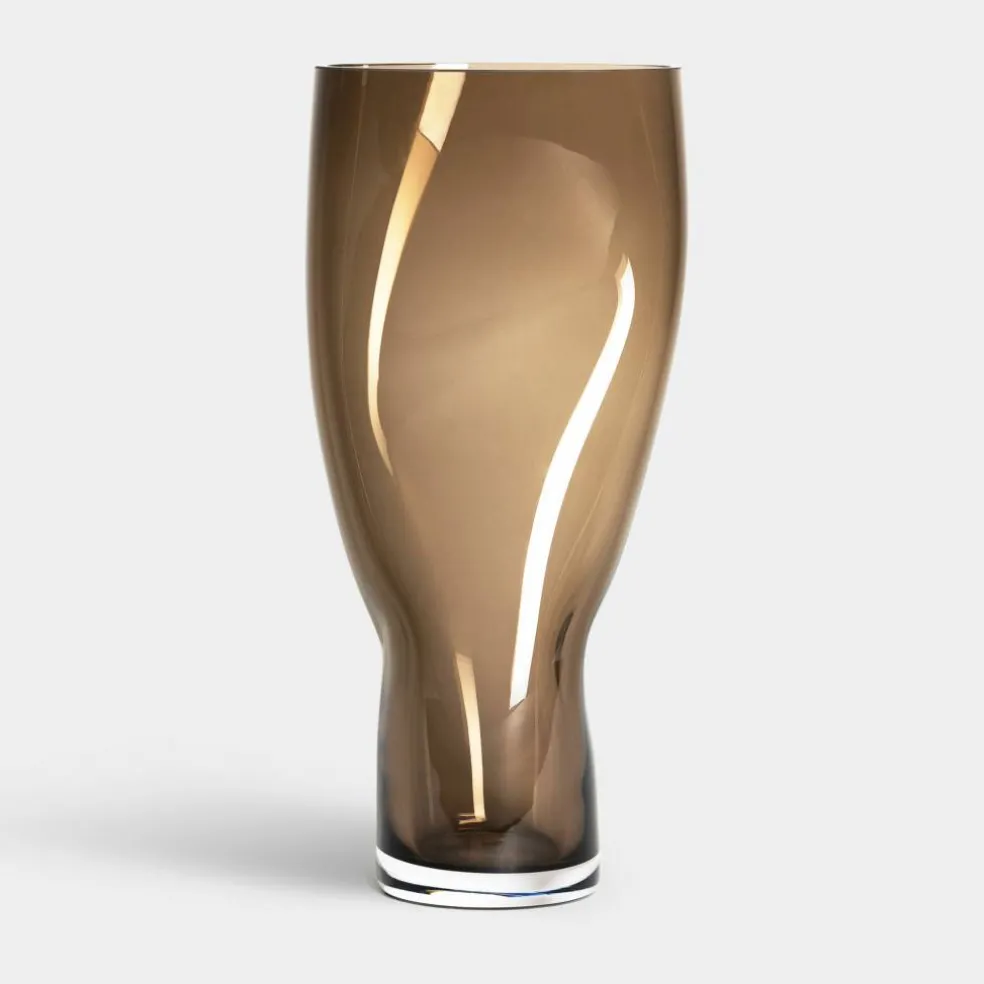 Squeeze vas 34 cm, rökbrun