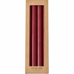 Stearinljus 4-pack, mörkröd