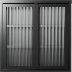 Store vägghängt vitrinskåp 60 x 60 cm, slate grey