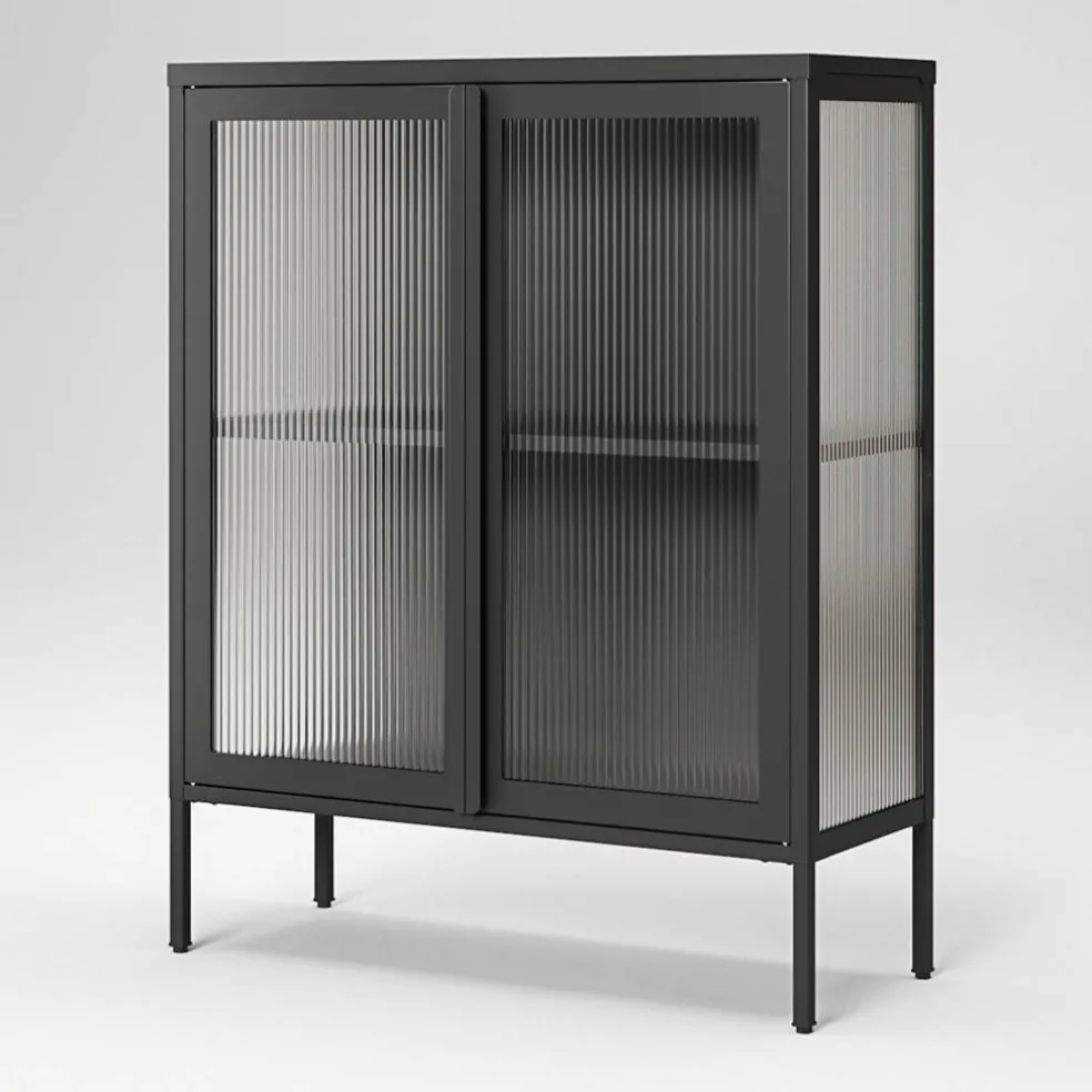 Store vitrinskåp 90 x 110 cm, antracit