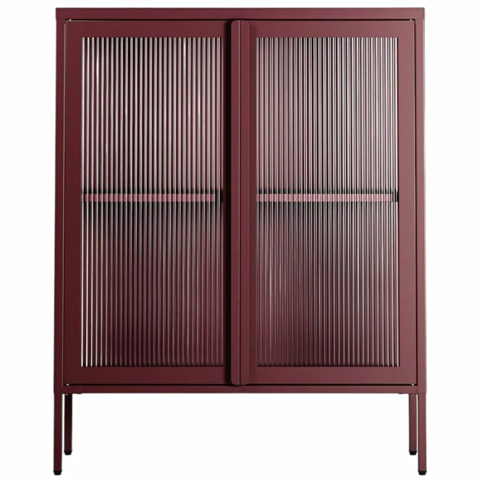 Store vitrinskåp 90 x 110 cm, bordeaux