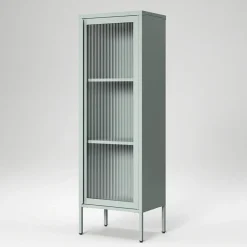 Store vitrinskåp 50 x 150 cm, moss green