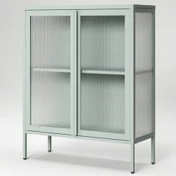 Store vitrinskåp 90 x 110 cm, moss green