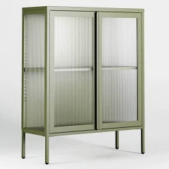 Store vitrinskåp 90 x 110 cm, moss green