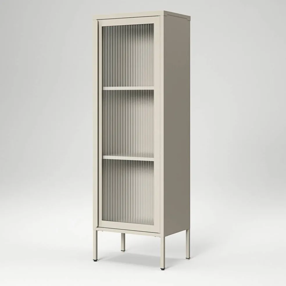 Store vitrinskåp 50 x 150 cm, pebble grey