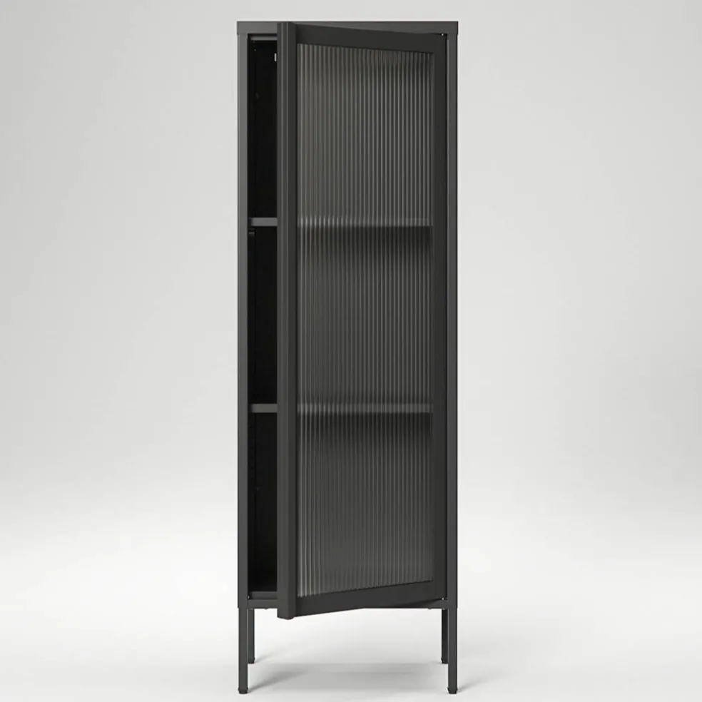 Store vitrinskåp 50 x 150 cm, pebble grey
