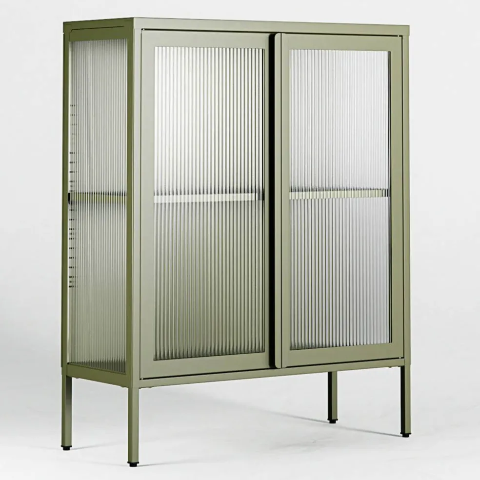 Store vitrinskåp 90 x 110 cm, pebble grey