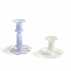 Stripe Milk ljusstake, small, grön