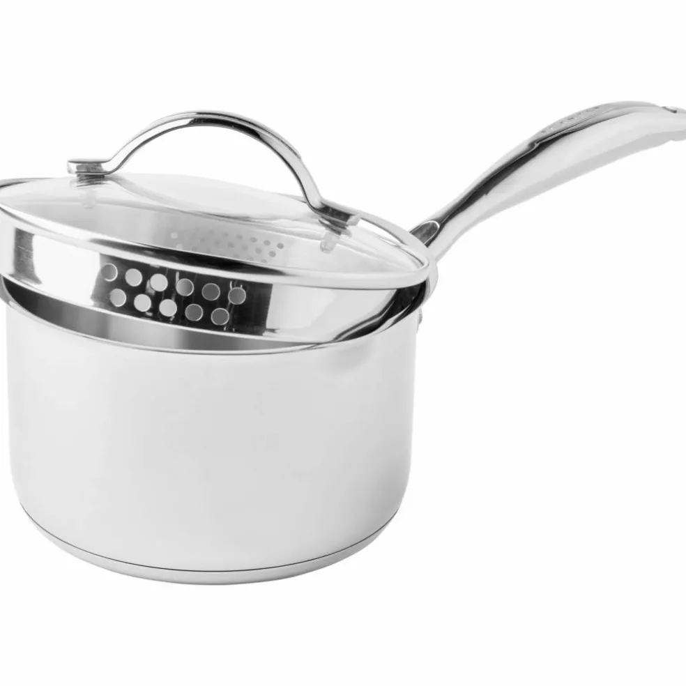 STS kastrull med lock 16 cm/1,8 liter, rostfritt stål