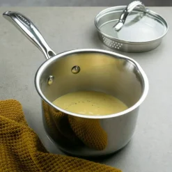 STS kastrull med lock 16 cm/1,8 liter, rostfritt stål