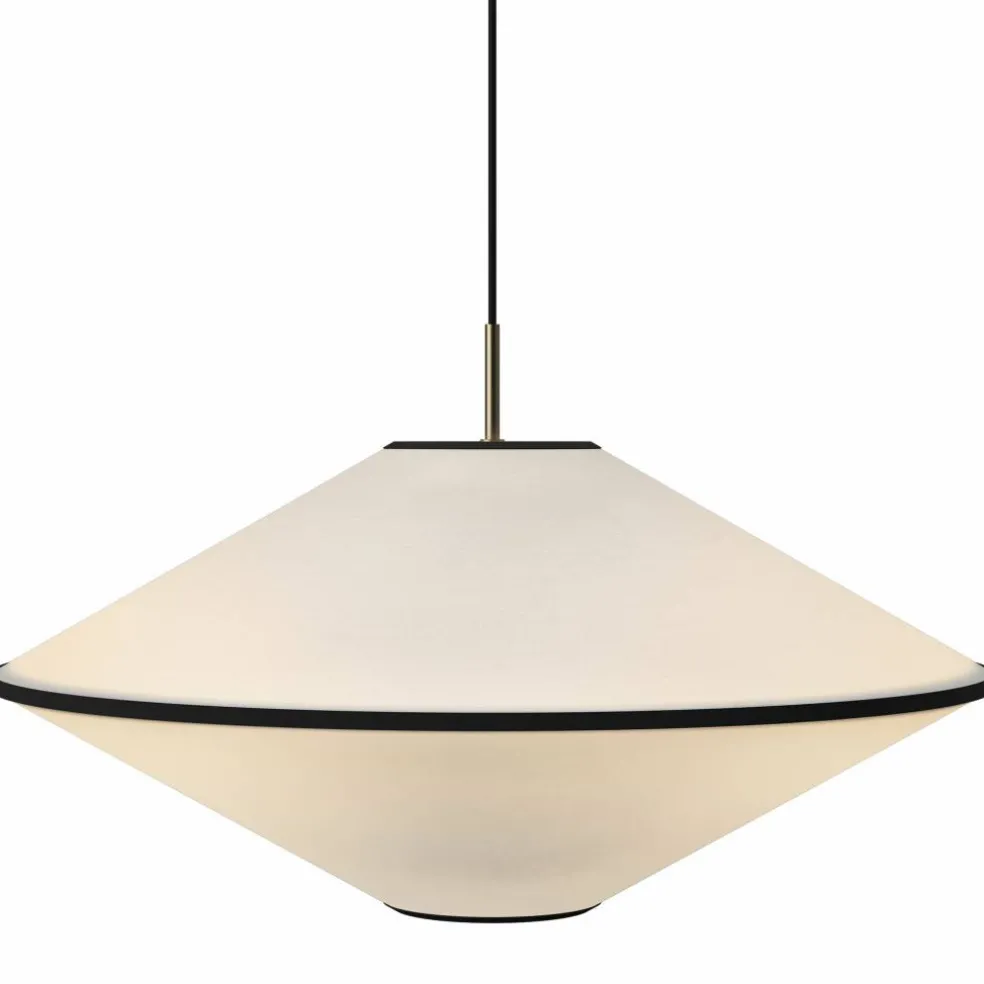 Tafta pendellampa 65 cm, svart/off-white