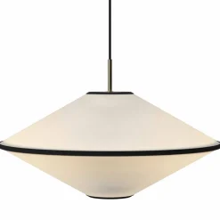 Tafta pendellampa 52 cm, svart/off-white