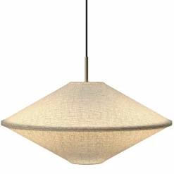 Tafta pendellampa 52 cm, svart/off-white